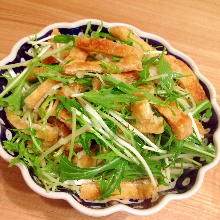 水菜と油揚げのおろしサラダ レシピ 作り方 By いろどり10 楽天レシピ 水菜と油揚げのおろしサラダ レシピ 作り方 By いろどり10 楽天レシピ
